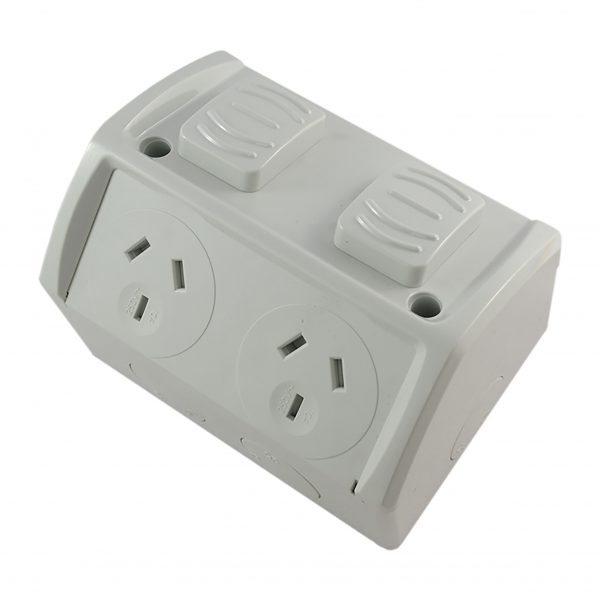 Weatherproof Double GPO Integrated Connection 10A 250V AC IP53