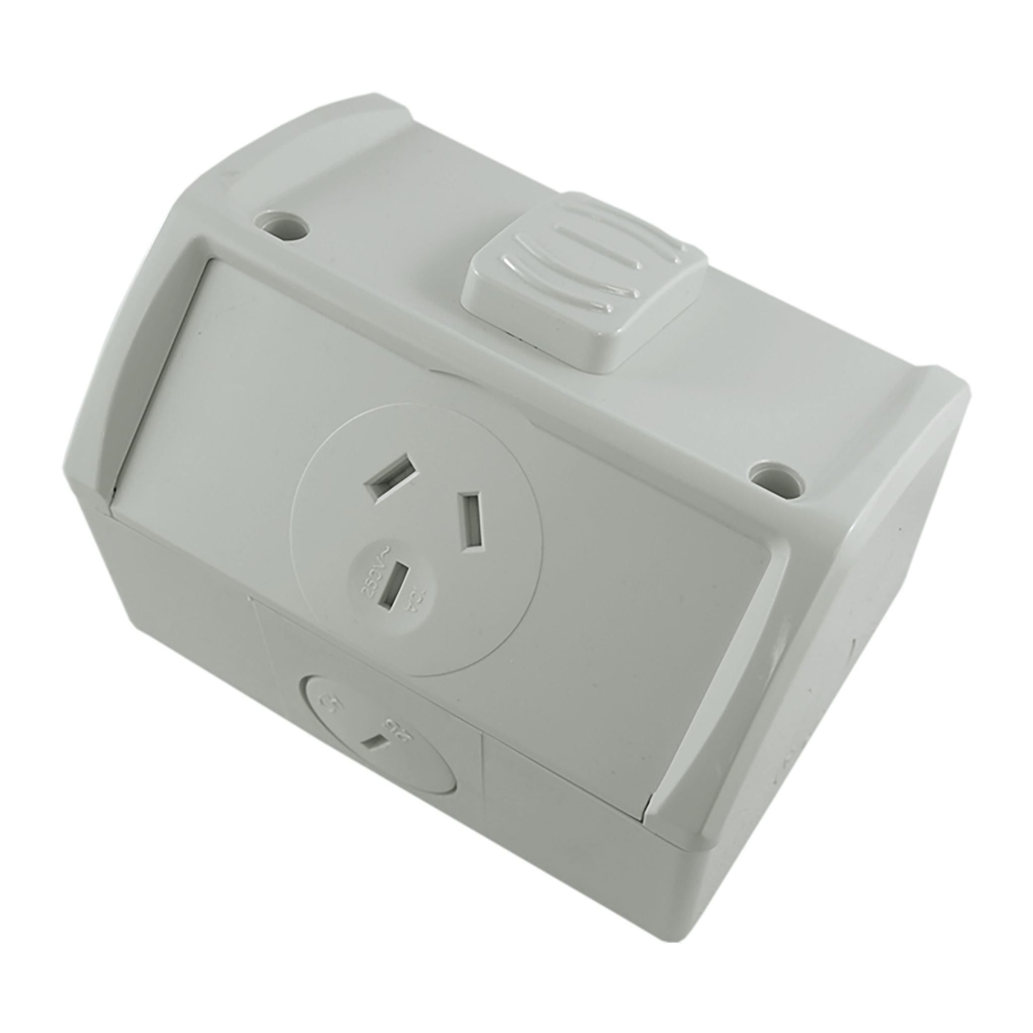 Single Weatherproof GPO 10A 250V AC IP53 Connected Switchgear