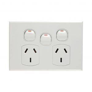 Double GPO with Extra Switch 10A 240V AC WHITE | GEO Series