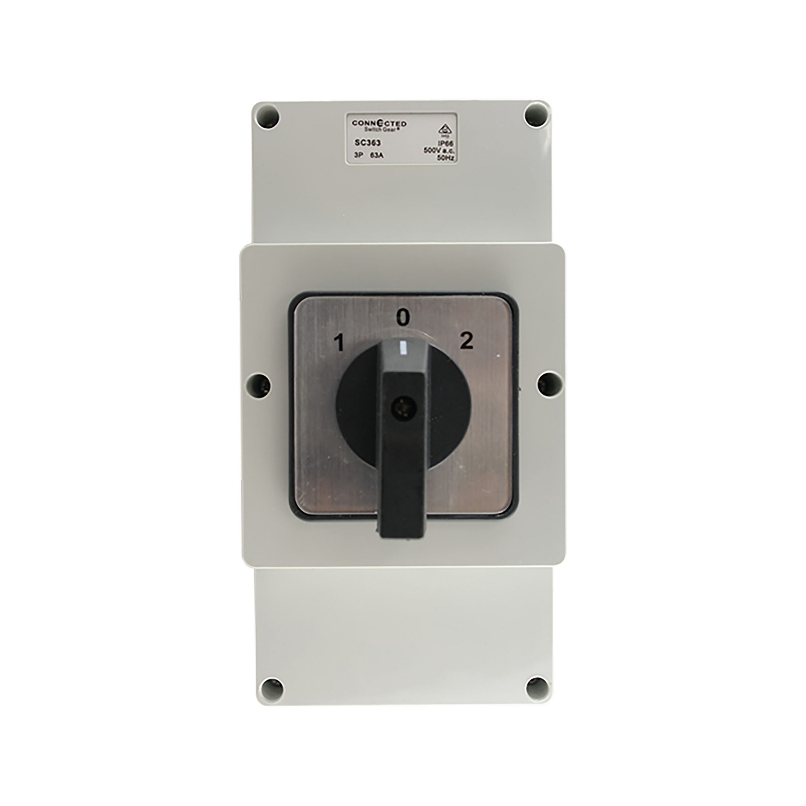 Live IP66 Enclosed Changeover Switch 63 Amp 3 Pole Surface Mounted 