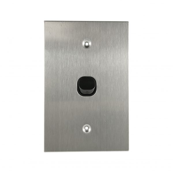 Stainless Steel Light Switch 1 Gang 10A 250V AC BLACK