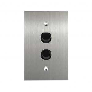 Stainless Steel Light Switch 2 Gang 10A 250V AC BLACK