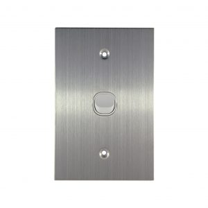 Stainless Steel Light Switch 1 Gang 10A 250V AC WHITE