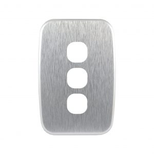 Brushed Aluminium 3 Gang Cover Plate to suit LS103V