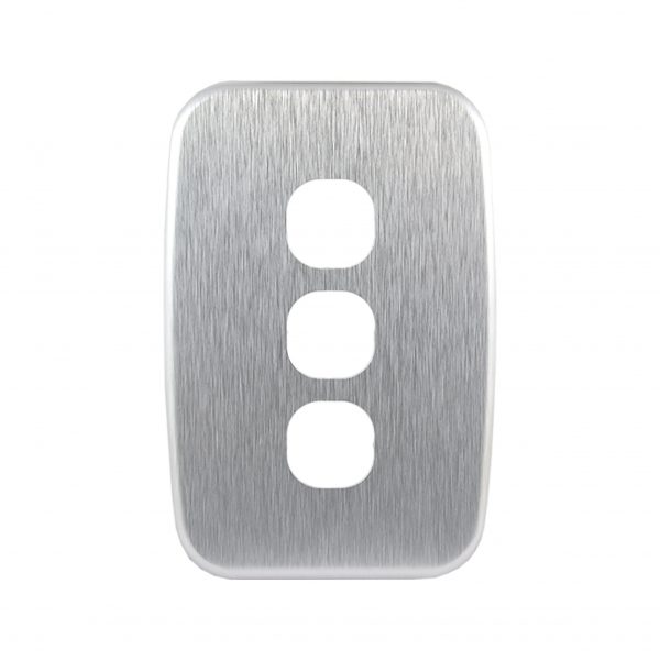 Brushed Aluminium 3 Gang Cover Plate to suit LS103V