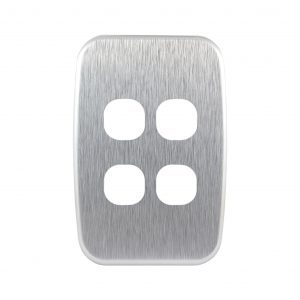 Brushed Aluminium 4 Gang Cover Plate to suit LS104V