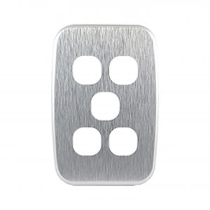 Brushed Aluminium 5 Gang Cover Plate to suit LS105V