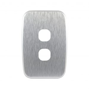 Brushed Aluminium 2 Gang Cover Plate to suit LS102V