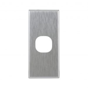 Brushed Aluminium Cover Plate 1 Gang Architrave | Suits GEO Series
