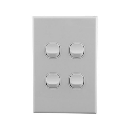 Light Switch 4 Gang 10amp 250V AC BASIX S | Connected Switchgear