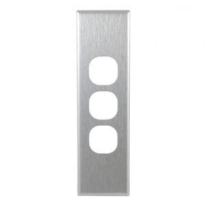 Brushed Aluminium Cover Plate 3 Gang Architrave | Suits GEO Series