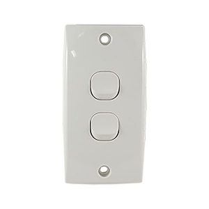 Intermediate Switch Plate 2 Gang 10A 250V AC 78mm Mounting Centres