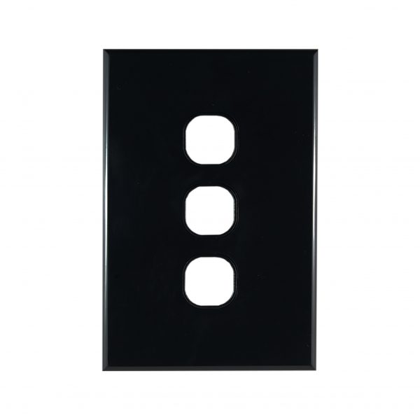 Grid Plate 3 Gang BLACK | GEO Series