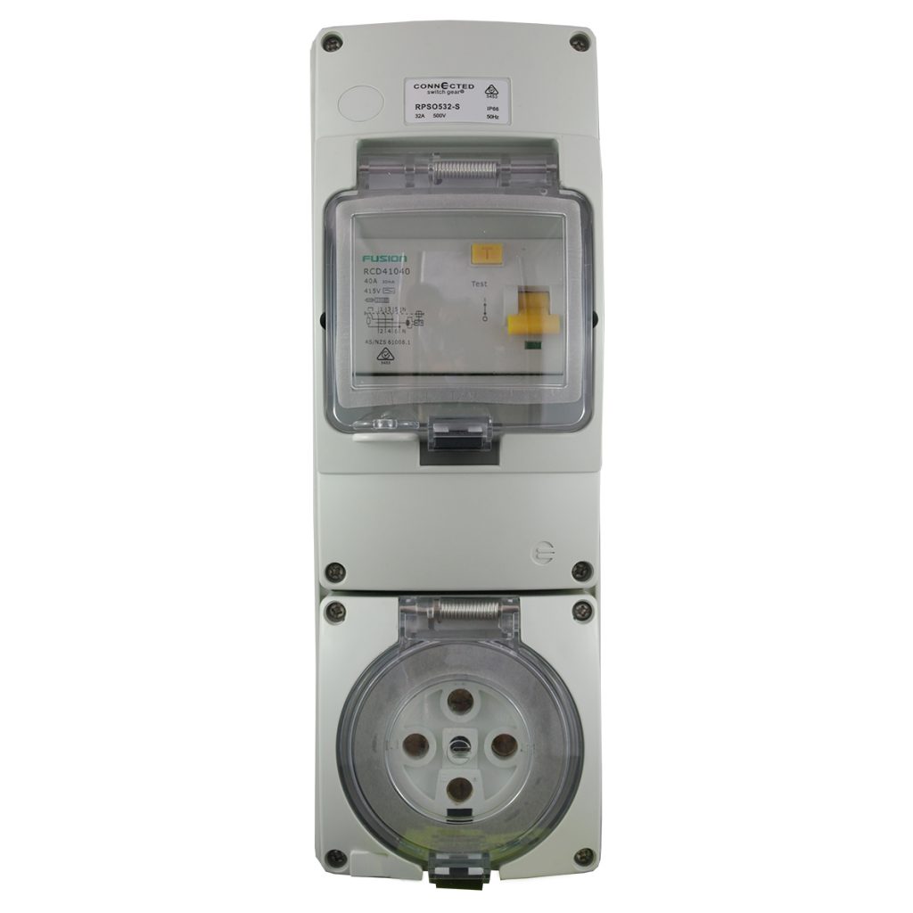 IP66 RCD Protected Socket Outlet 5 Pin 500V 20A IMPACT S Series
