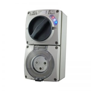 Switched Socket Outlet 32A 250V AC 3 Pin Round IP66
