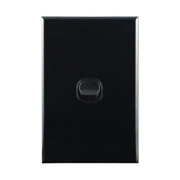 Light Switch 1 Gang BLACK 10amp 250V AC BASIX S Series