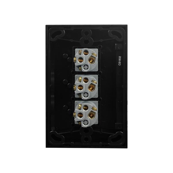 Light Switch 3 Gang - VERTICAL BLACK - Image 5