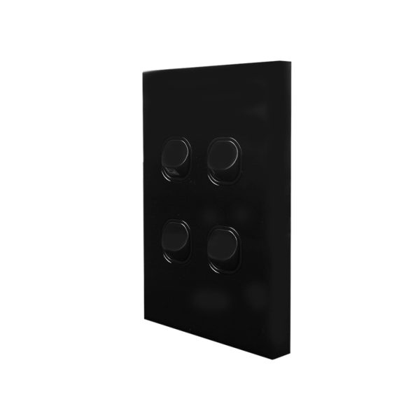 Light Switch 4 Gang - VERTICAL BLACK - Image 2
