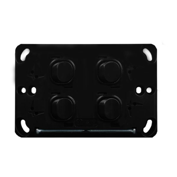 Light Switch 4 Gang - VERTICAL BLACK - Image 3