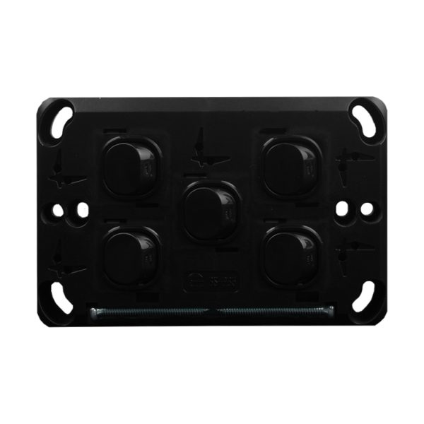 Light Switch 5 Gang - VERTICAL BLACK - Image 3