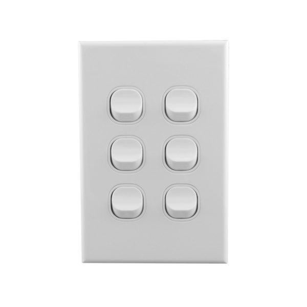 Light Switch 6 Gang 10amp 250V AC BASIX S