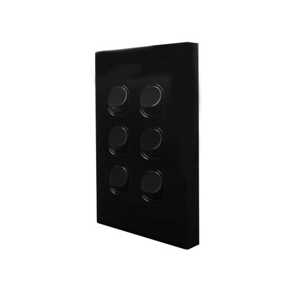 Light Switch 6 Gang - VERTICAL BLACK - Image 2