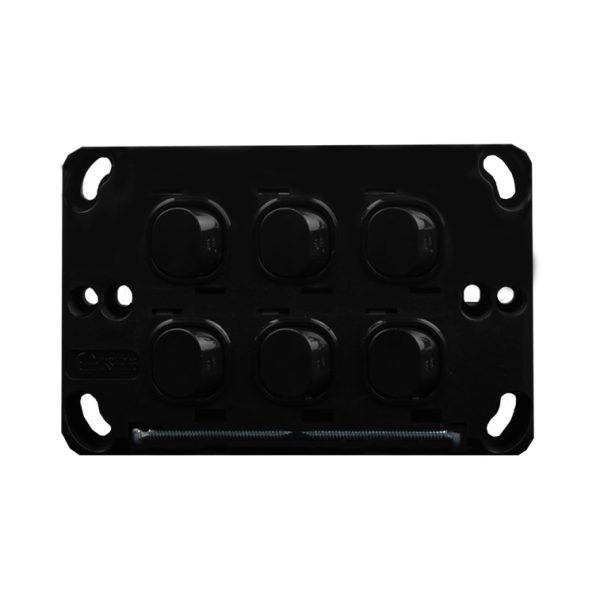 Light Switch 6 Gang - VERTICAL BLACK - Image 3