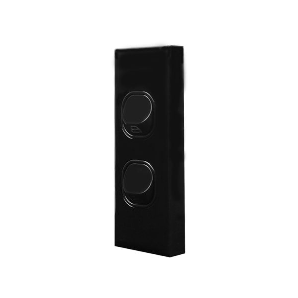 Architrave Switch 2 Gang - BLACK - Image 2