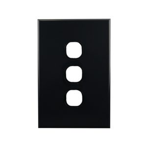 3 Gang Grid Plate BLACK | BASIX S Series