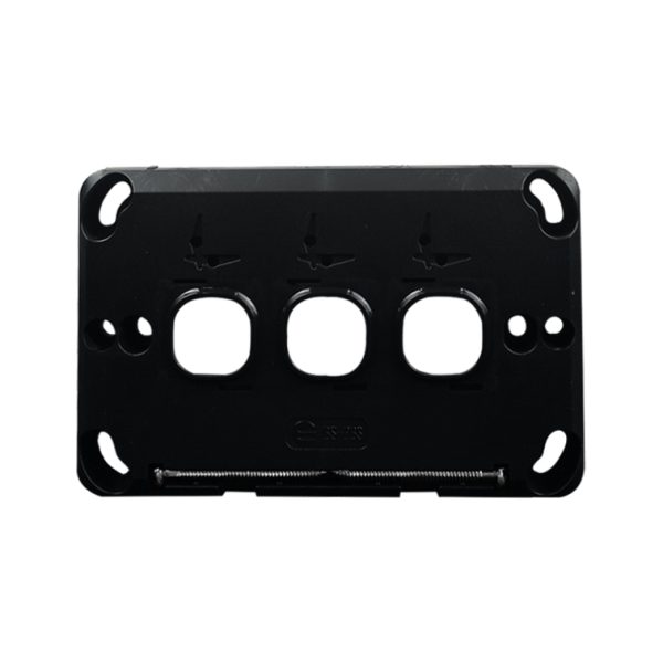Grid Plate 3 Gang - BLACK - Image 3