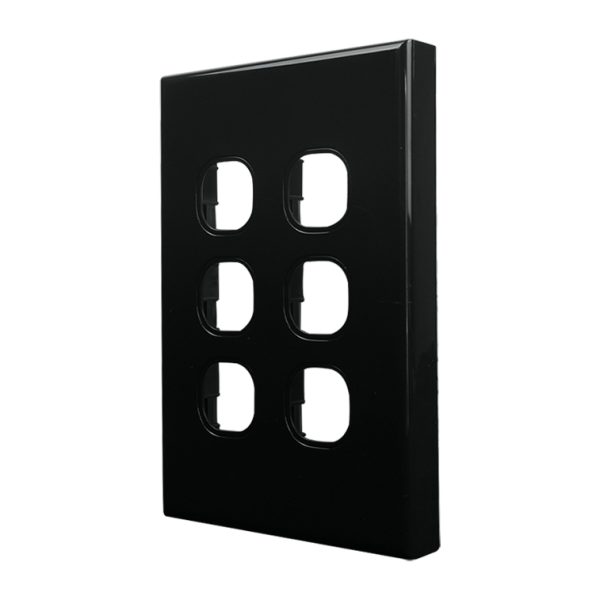 Grid Plate 6 Gang - BLACK - Image 2