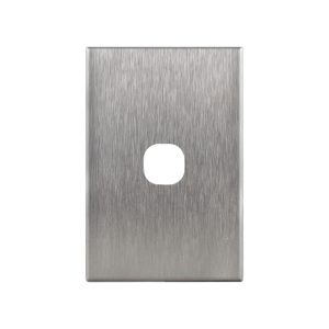 1 Gang Brushed Aluminium Cover Plate to suit LS101V-L