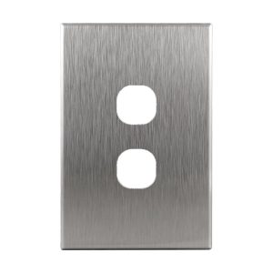 2 Gang Brushed Aluminium Cover Plate to suit LS102V-L