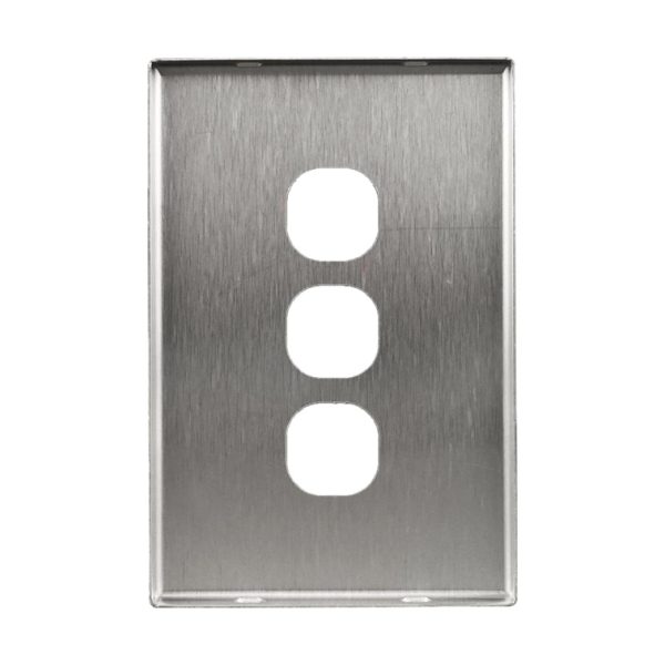 Aluminium Cover Plate 3 Gang Switch GEO - Image 4