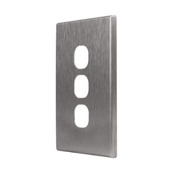 Aluminium Cover Plate 3 Gang Switch GEO - Image 2