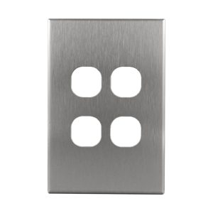 Aluminium Cover Plate 4 Gang Light Switch | GEO Series
