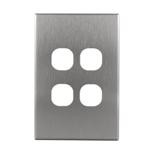Aluminium Cover Plate 4 Gang Light Switch | GEO Series