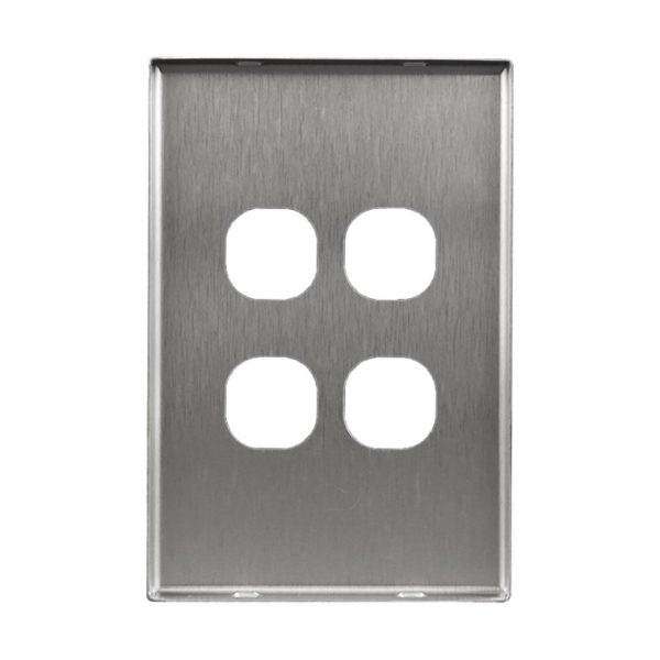 Aluminium Cover Plate 4 Gang Light Switch GEO - Image 4