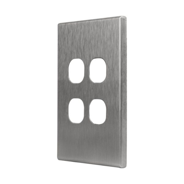 Aluminium Cover Plate 4 Gang Light Switch GEO - Image 2