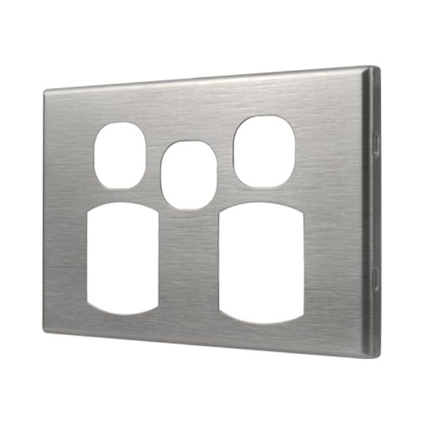 Metal Cover Plate Double Power Point with Extra Switch - Image 2