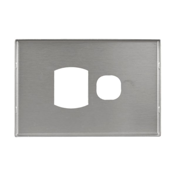 Brushed Aluminium Cover Plate Single GPO GEO - Image 4