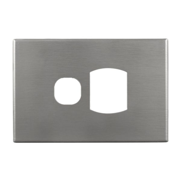Brushed Aluminium Cover Plate Single GPO | GEO Series