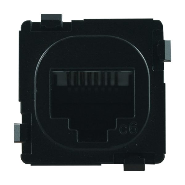 RJ45 Mech CAT6 Jack MATTE BLACK