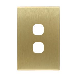 Brushed Brass Cover Plate 2 Gang Light Switch