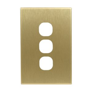 Brass Cover Plate 3 Gang Light Switch