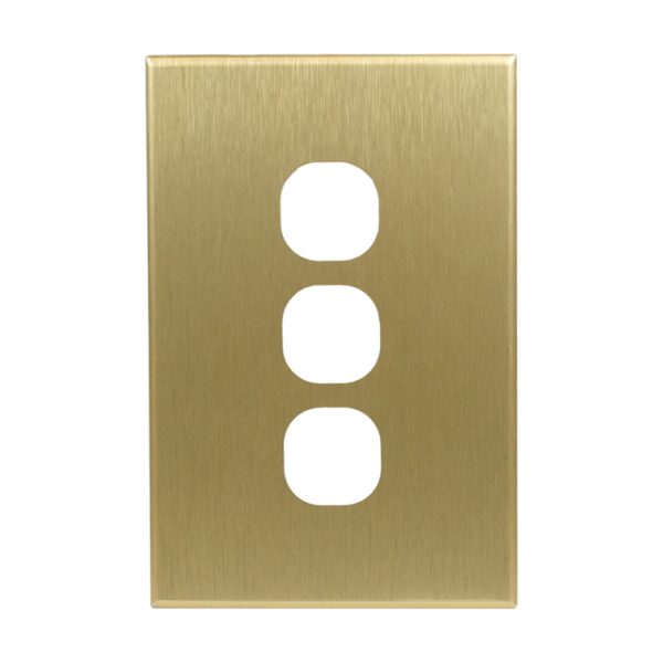 Brass Cover Plate 3 Gang Light Switch