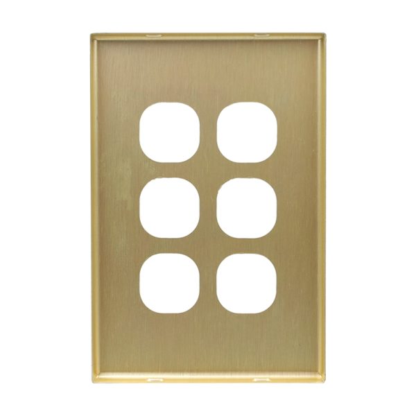 Brass Cover Plate for 6 Gang Switch GEO - Image 3