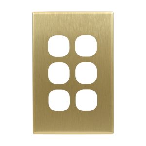 Brass Cover Plate for 6 Gang Switch