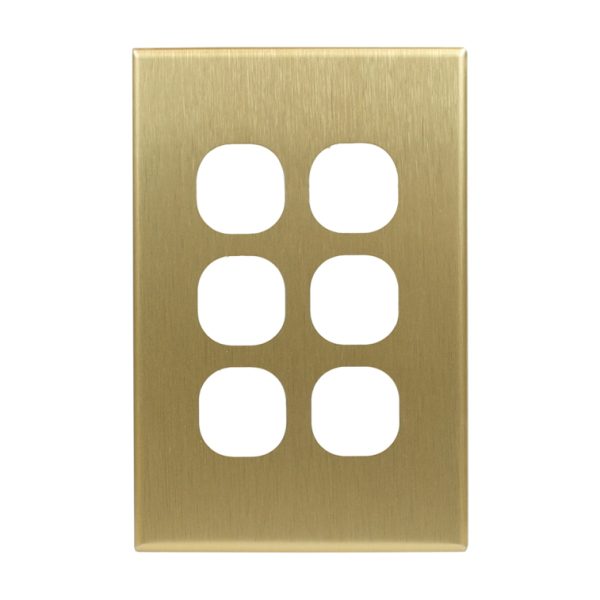 Brass Cover Plate for 6 Gang Switch