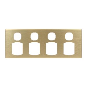 Brushed Brass Cover Plate for 4 Gang Power Outlet